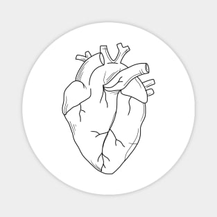 Anatomical heart black and white Magnet